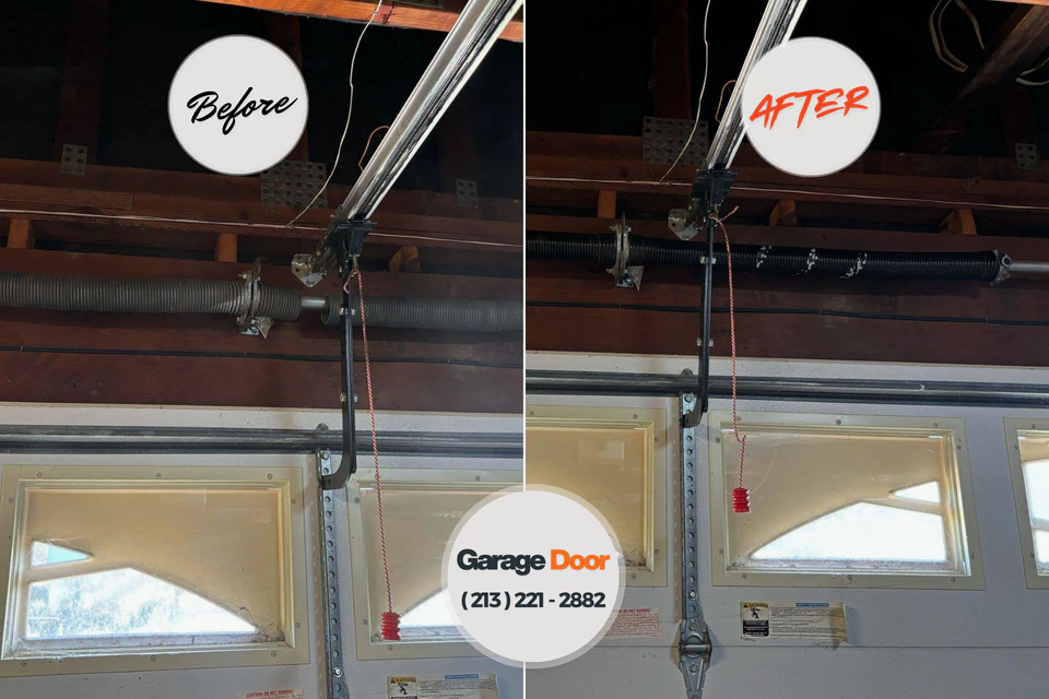 Before and after: garage door repair New Bedford, MA